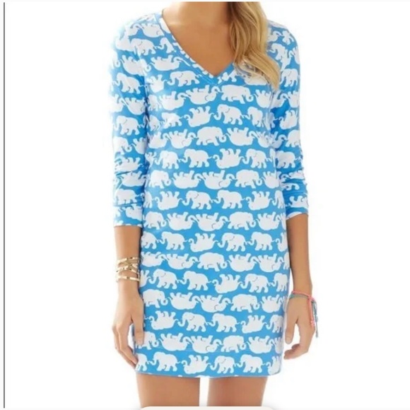 Lilly Pulitzer Dresses & Skirts - ❤️ LILLY PULITZER Christie Elephant Print Shirt Dress K4